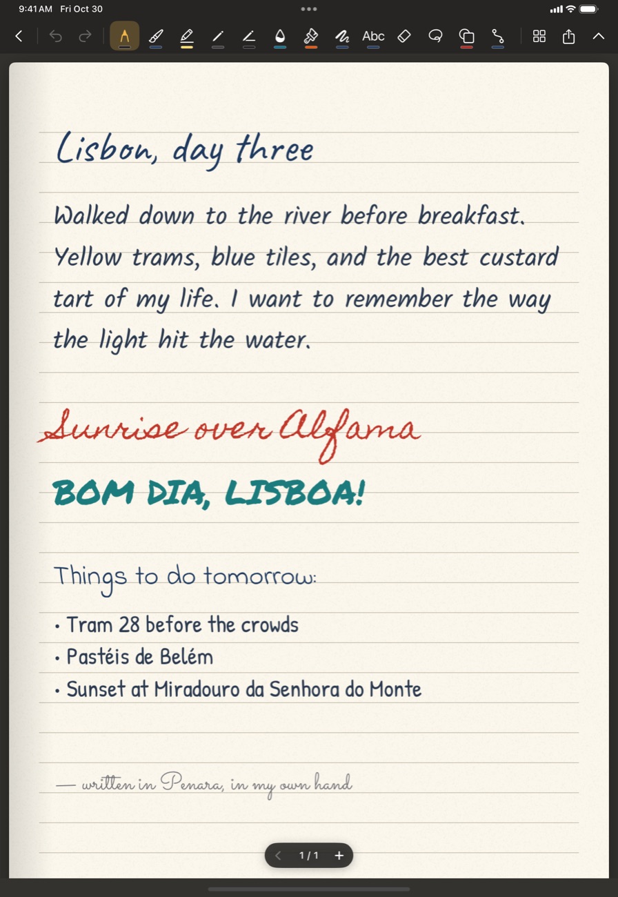 A page typed in hand-lettered fonts
